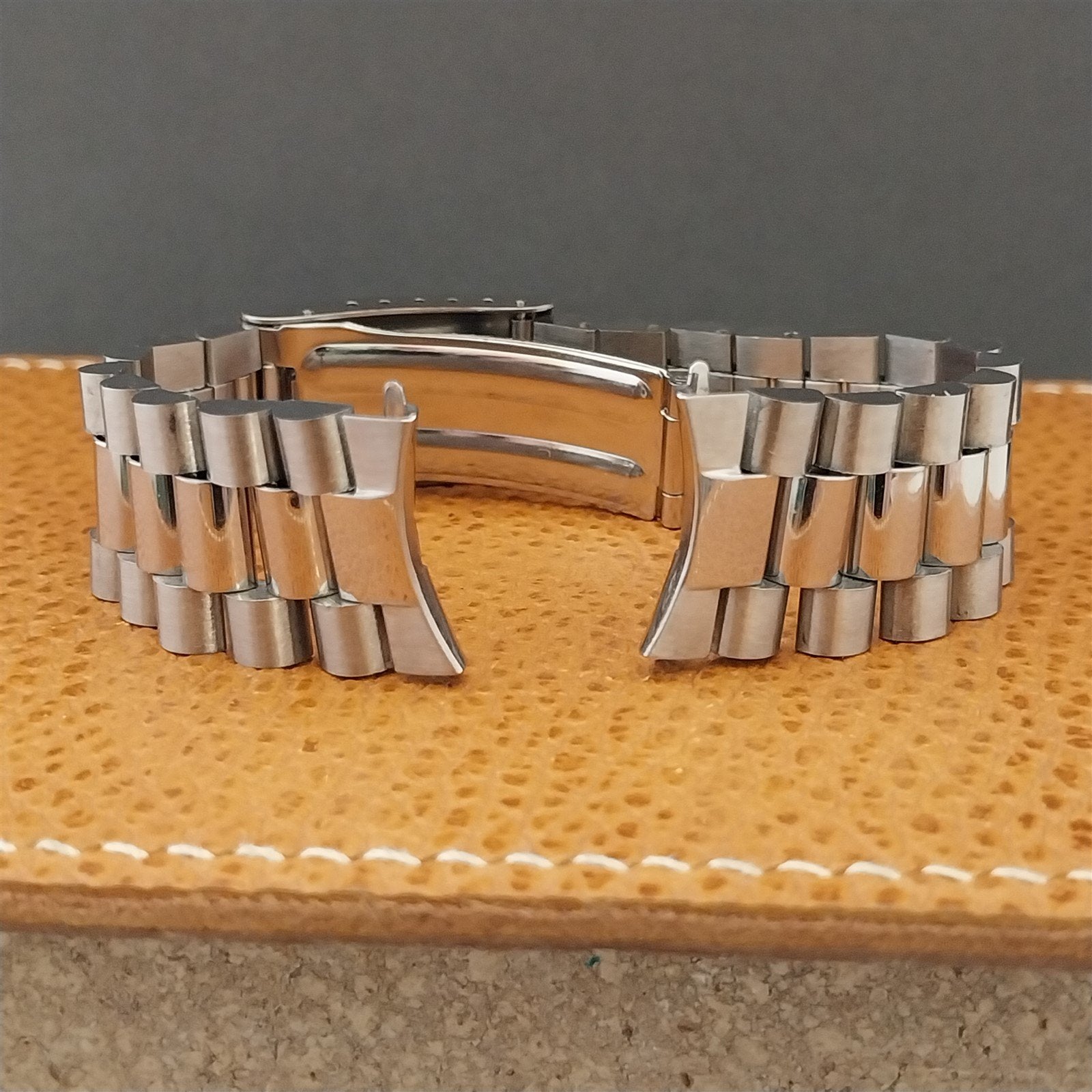 19mm Stainless Steel President Solid Link Hadley Unused 1960s Vintage Watch Band