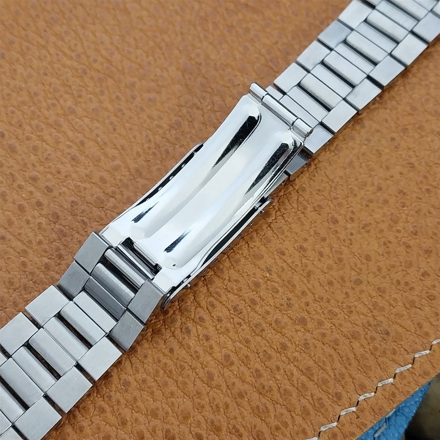 19mm Stainless Steel President Solid Link Hadley Unused 1960s Vintage Watch Band