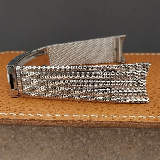 Vintage 18mm Stainless Steel Mesh Hadley USA 1970s Unused Classic Watch Band