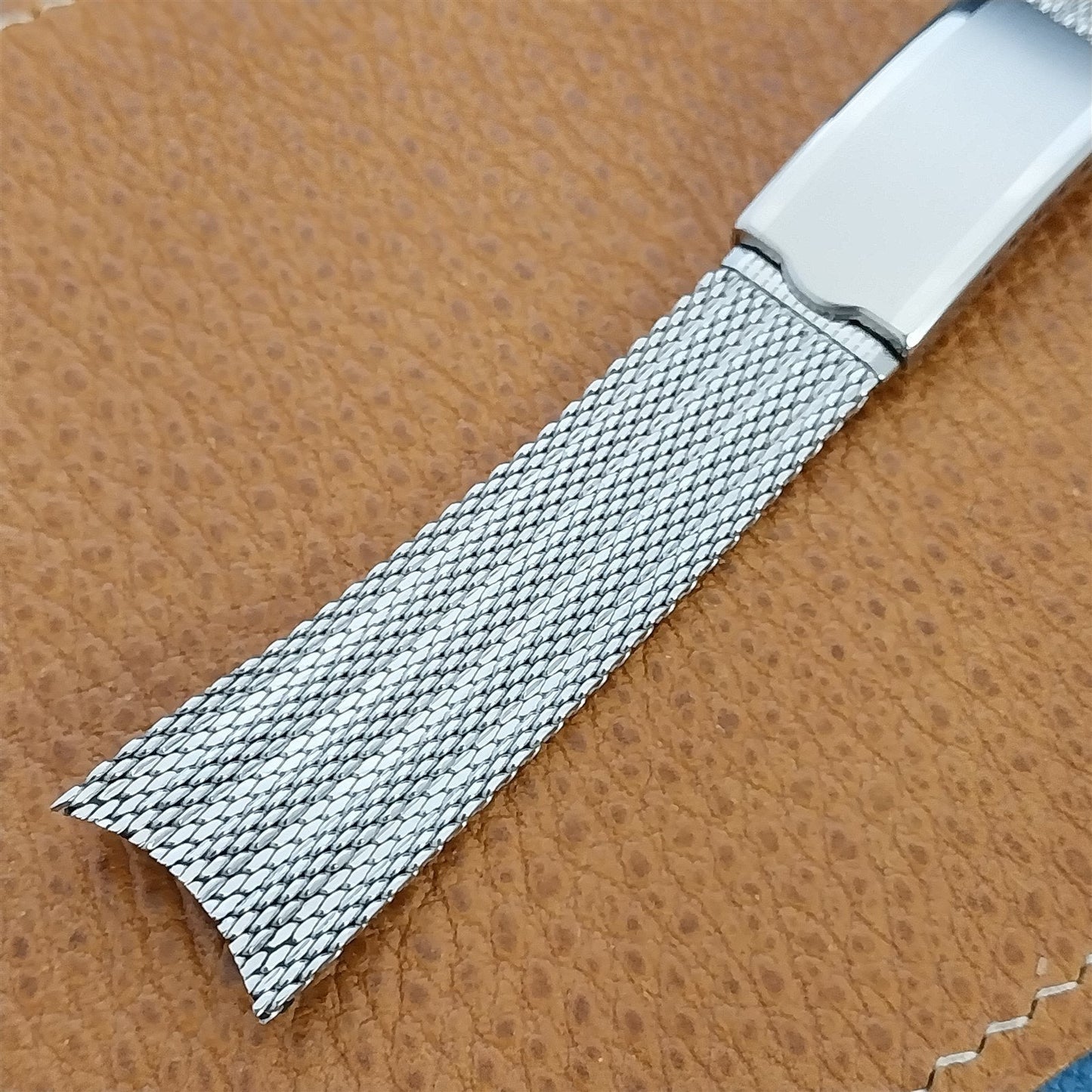 Vintage 18mm Stainless Steel Mesh Hadley USA 1970s Unused Classic Watch Band