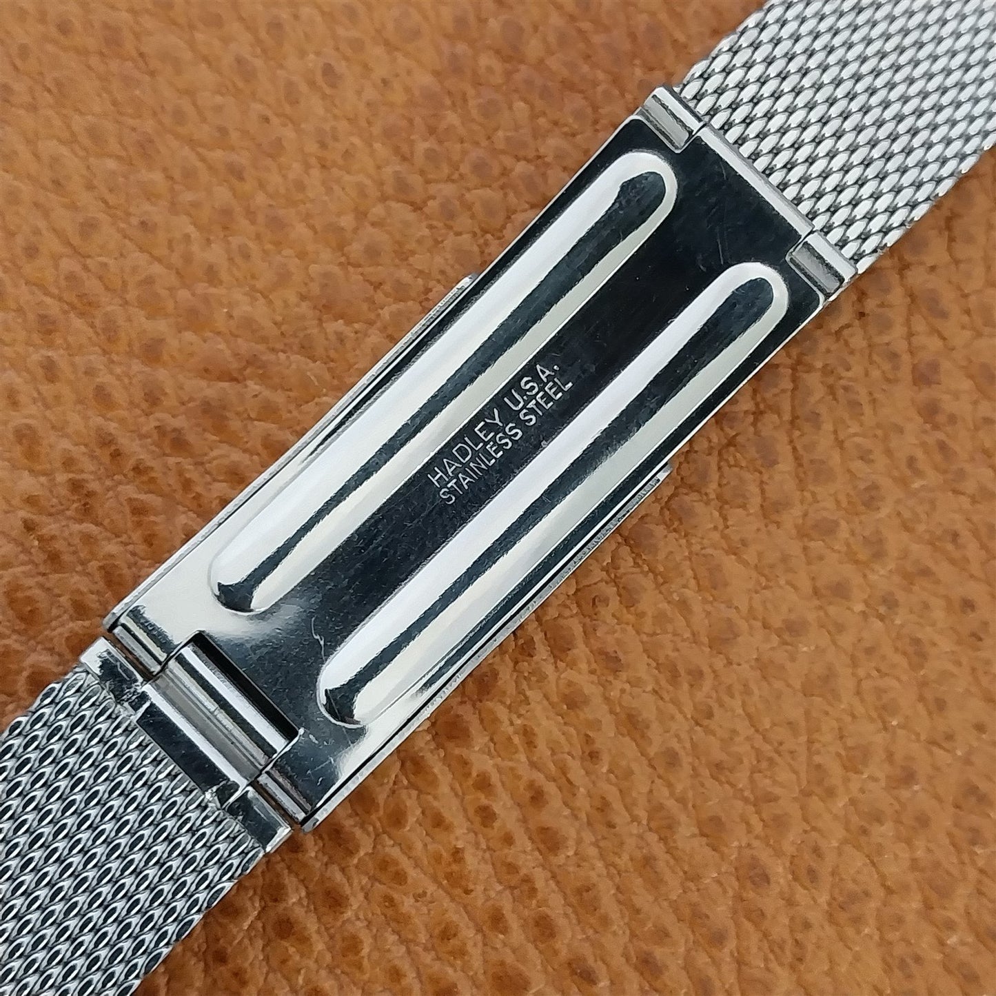 Vintage 18mm Stainless Steel Mesh Hadley USA 1970s Unused Classic Watch Band