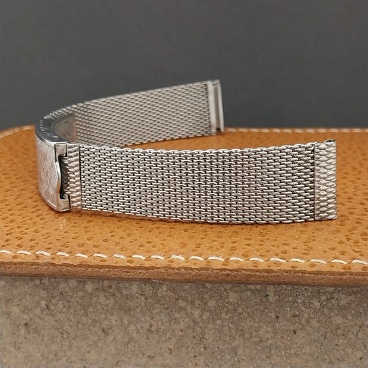 17.2mm Stainless Steel Mesh Hadley USA 1970s Vintage Watch Band nos