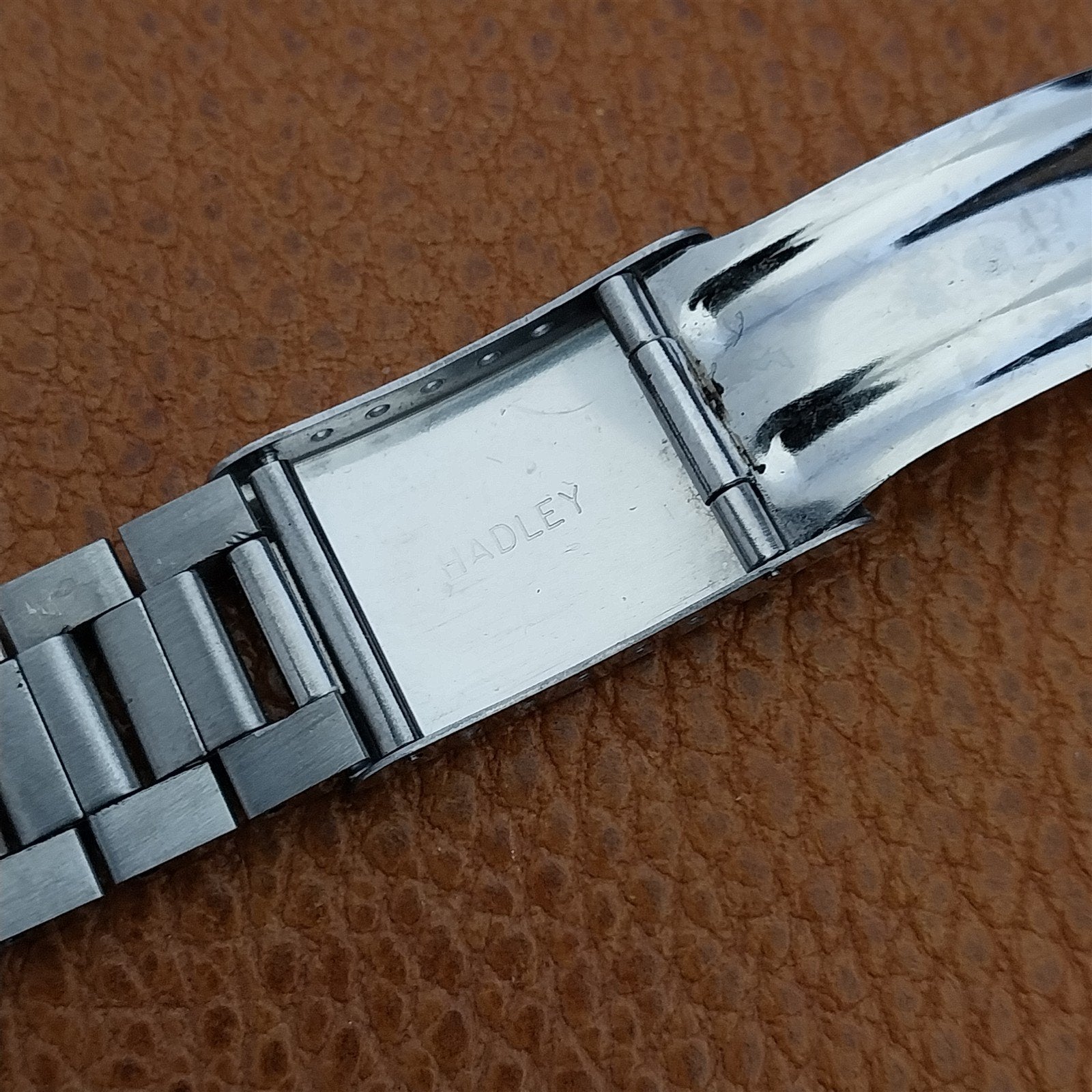 19mm Stainless Steel President Solid Link Hadley Unused 1960s Vintage Watch Band