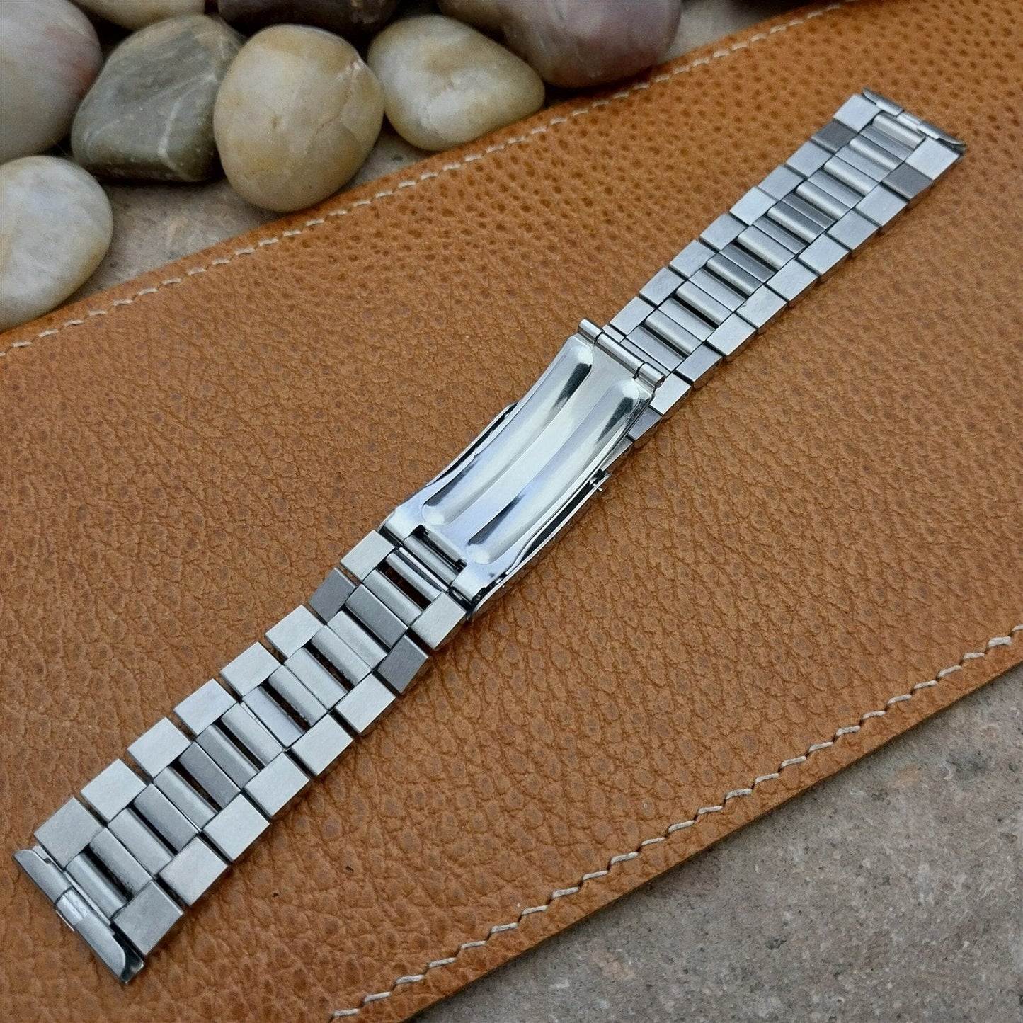19mm Stainless Steel President Solid Link Hadley Unused 1960s Vintage Watch Band