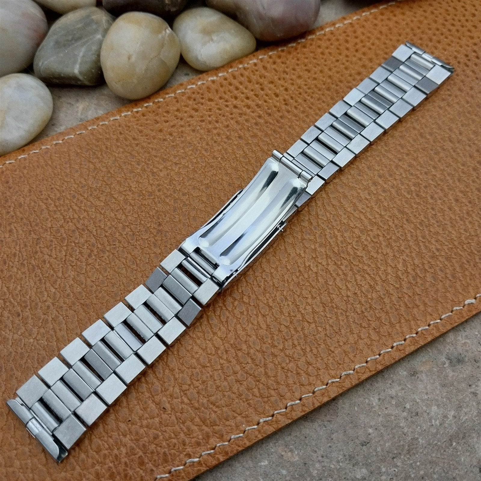 19mm Stainless Steel President Solid Link Hadley Unused 1960s Vintage Watch Band