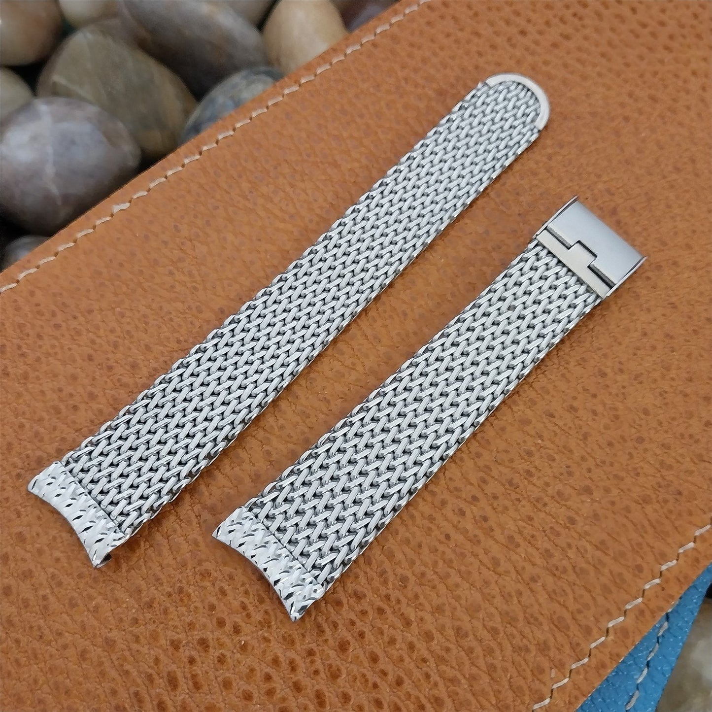 17.2mm Stainless Steel Mesh Hadley USA nos 1960s Vintage Watch Band