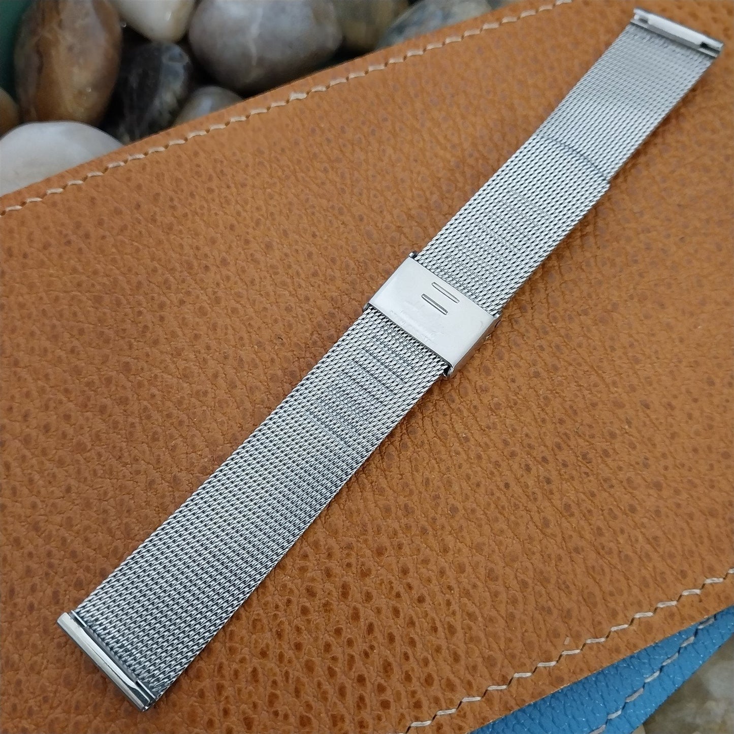 17.2mm Stainless Steel Mesh Hadley nos 1960s Vintage Watch Band