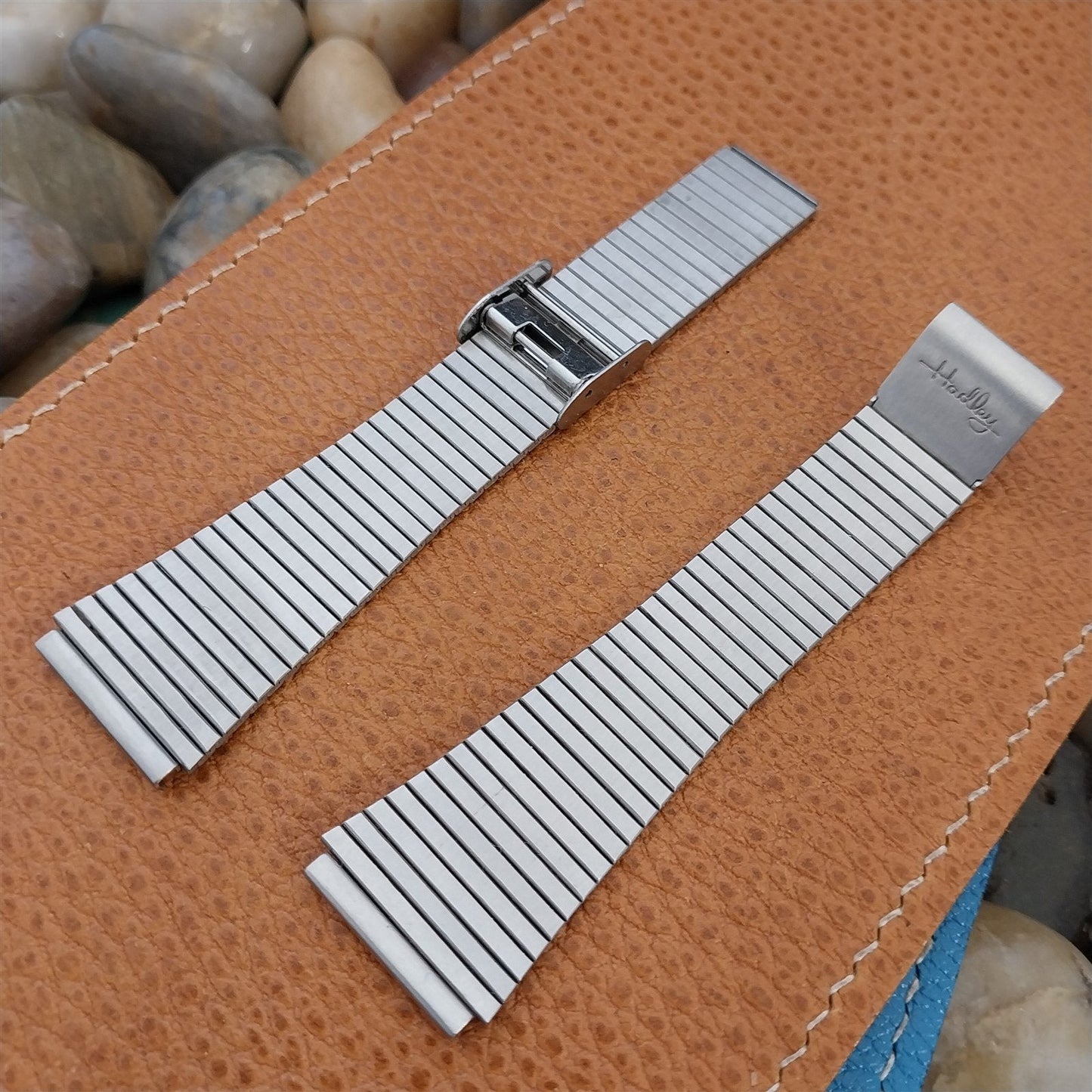 20mm Stainless Steel LED LCD Hadley 1970s Unused nos Vintage Watch band