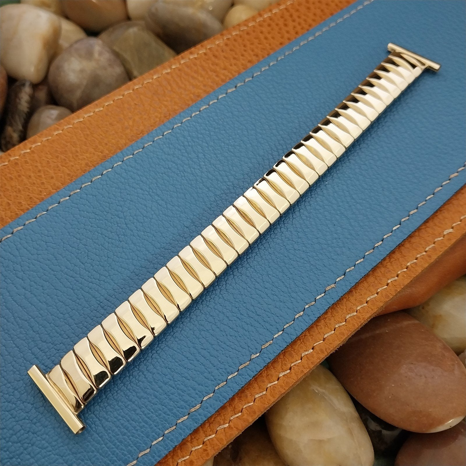 Long 10k Gold-Filled Bellavance USA nos 1960s Vintage Watch Band 16mm 18mm 19mm