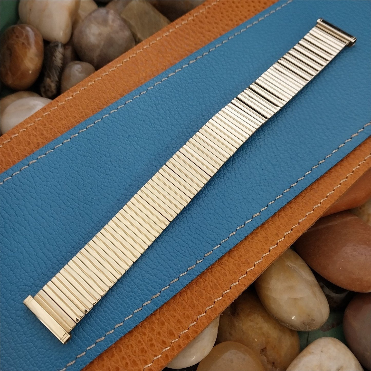 Long 10k Gold-Filled Bellavance USA nos 1960s Vintage Watch Band 16mm-19mm