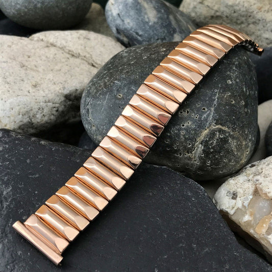 11/16" Short 1940s Bellavance Rose Gold-Filled nos Expansion Vintage Watch Band