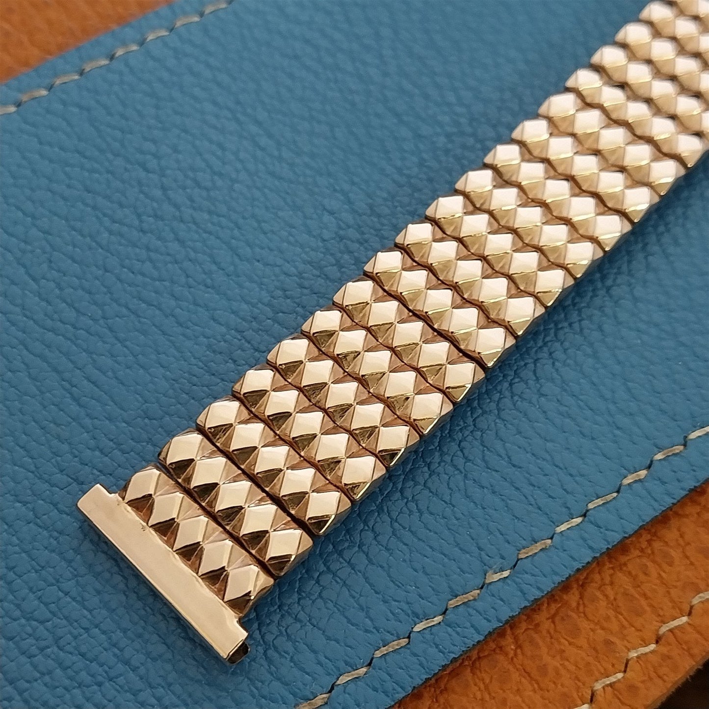 18mm Short 1940s Bellavance Rose Gold-Filled Unused Expansion Vintage Watch Band