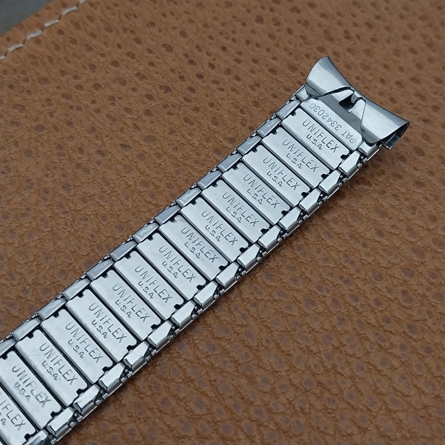 17.2mm Uniflex Stainless Steel Stretch Expansion Unused 1960s Vintage Watch Band