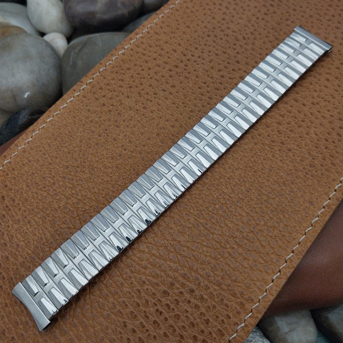 17.2mm Uniflex Stainless Steel Stretch Expansion Unused 1960s Vintage Watch Band