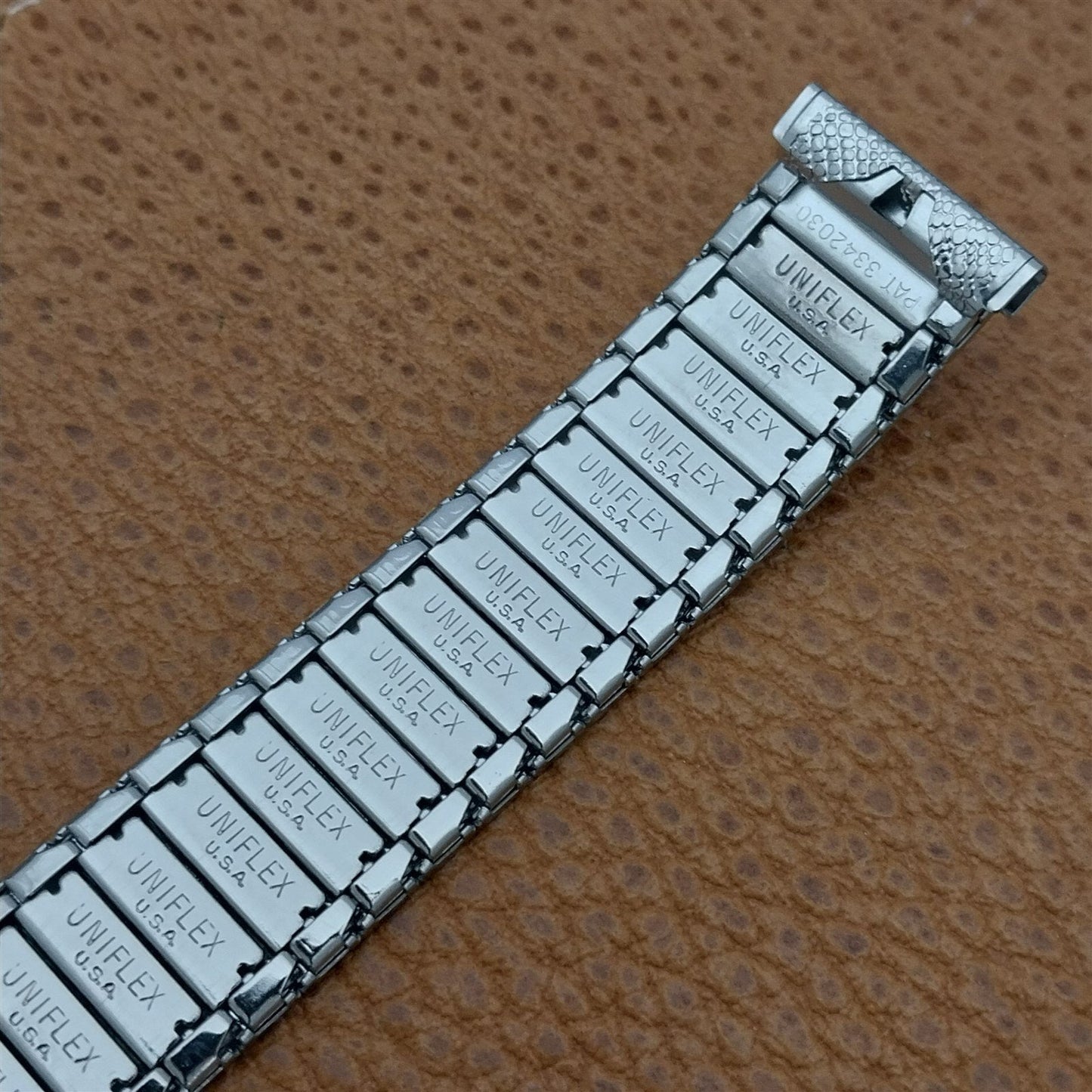 17.2mm Uniflex Slim Stainless Steel Stretch Expansion 1960s Vintage Watch Band