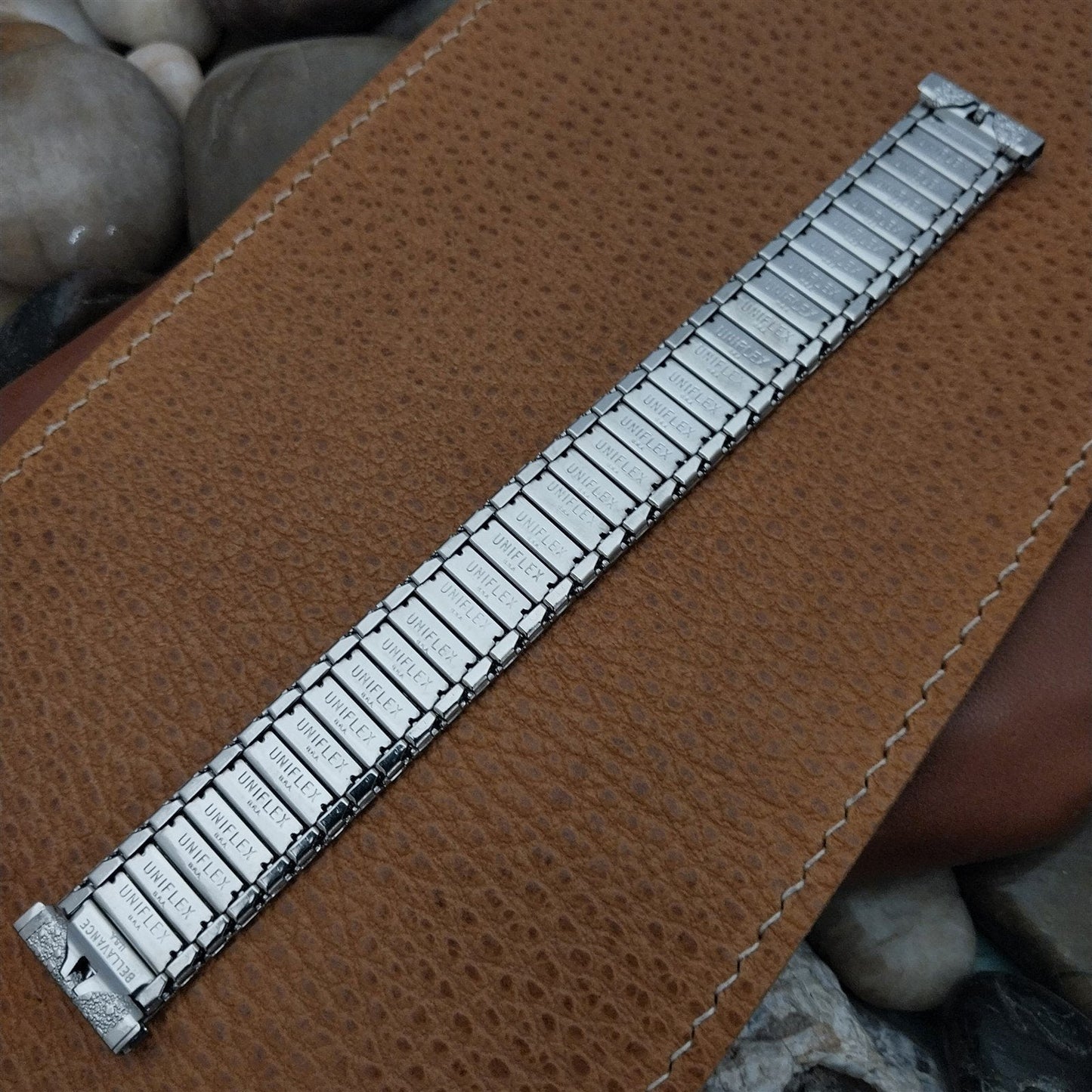 17.2mm Uniflex Slim Stainless Steel Expansion 1960s Vintage Watch Band