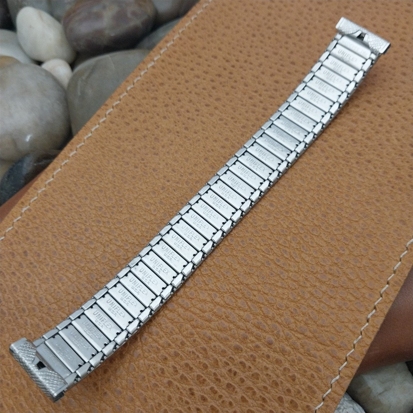 11/16" 17.2mm Uniflex Slim Stainless Expansion Unused 1960s Vintage Watch Band