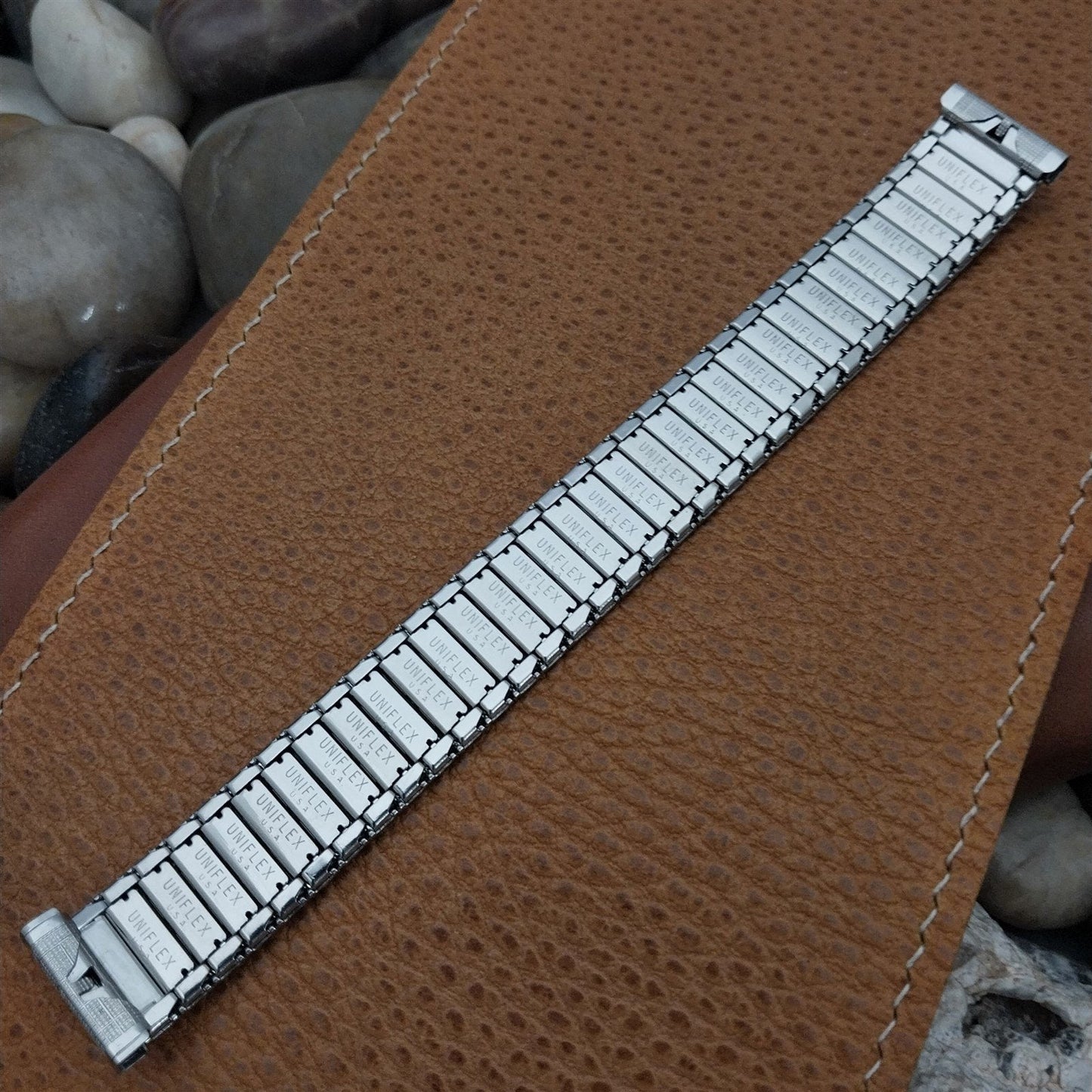 Vintage 17.2mm Uniflex Slim Classic Stainless Steel Expansion 1960s Watch Band