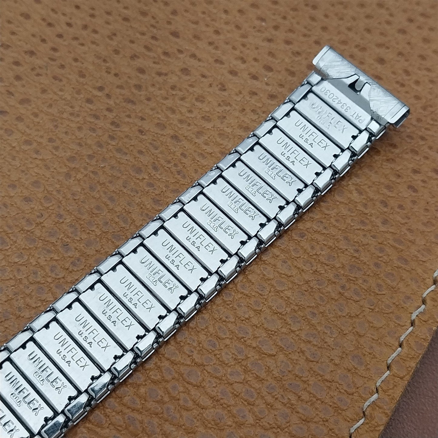 17.2mm 1960s Stainless Steel USA Made nos Vintage Watch Band Uniflex Expansion