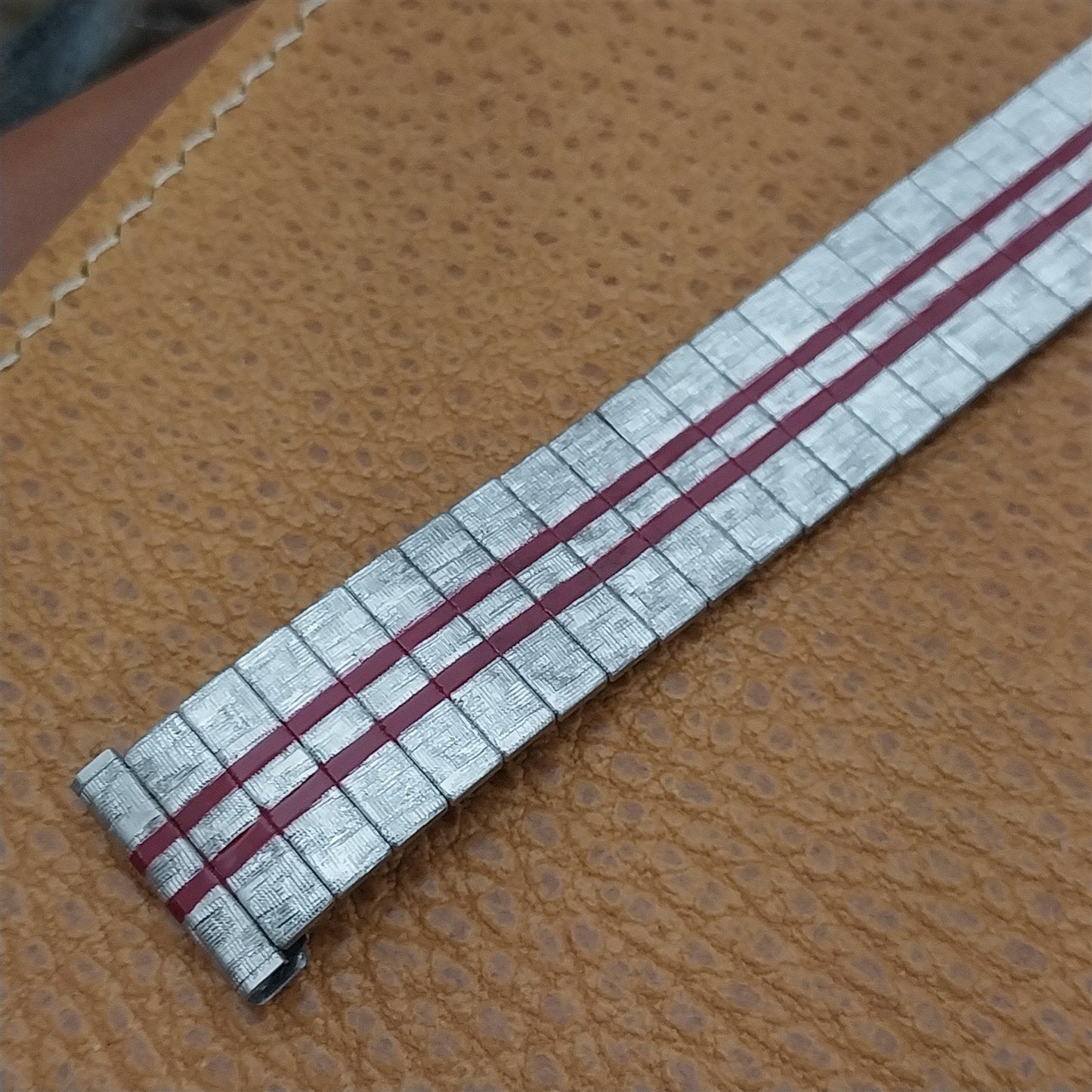 17.2mm Stainless Steel Expansion Racing Stripe nos 60s Vintage Watch Band