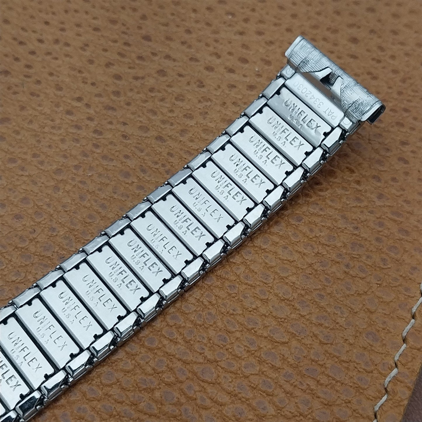 17.2mm Stainless Steel Expansion Racing Stripe nos 60s Vintage Watch Band