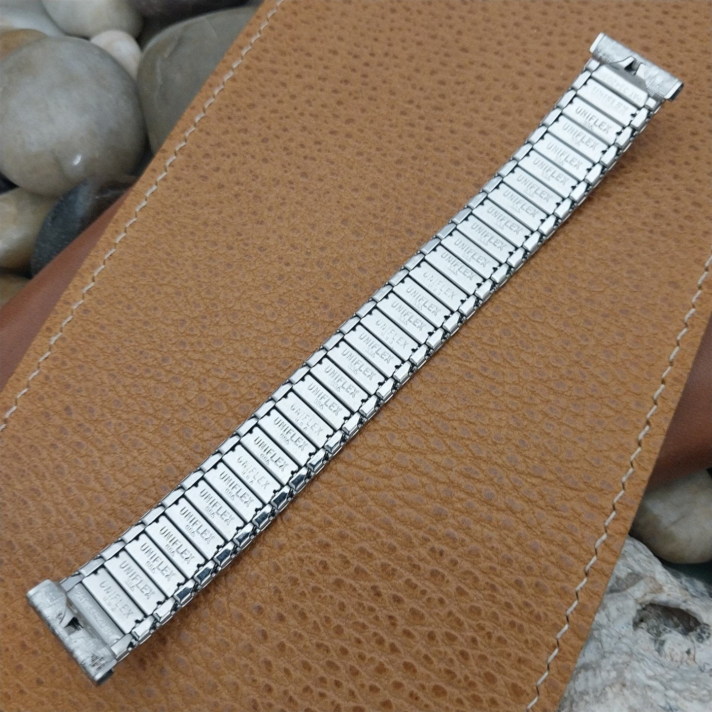 17.2mm Stainless Steel Expansion Racing Stripe nos 60s Vintage Watch Band