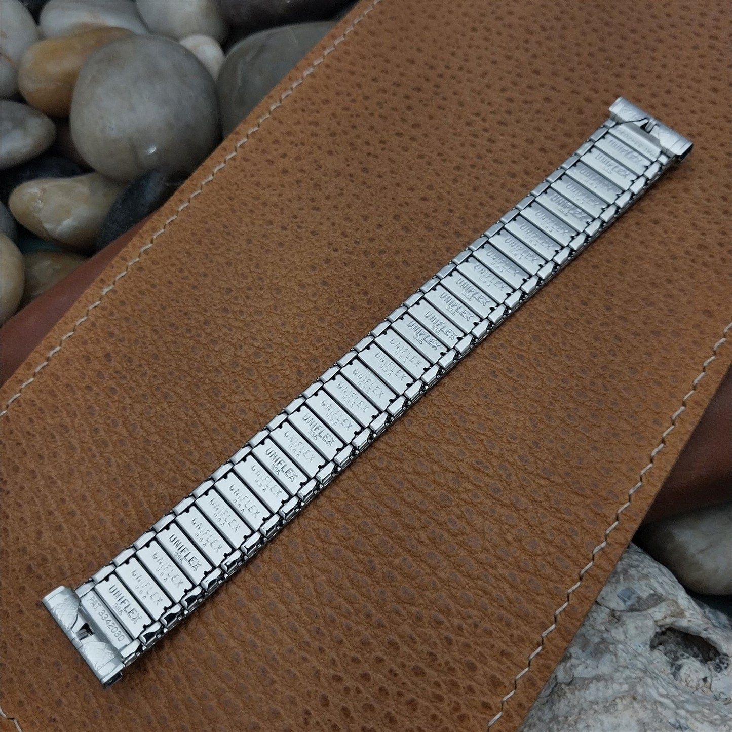 17.2mm 17mm Stainless Uniflex Slim Expansion Unused 1960s Vintage Watch Band