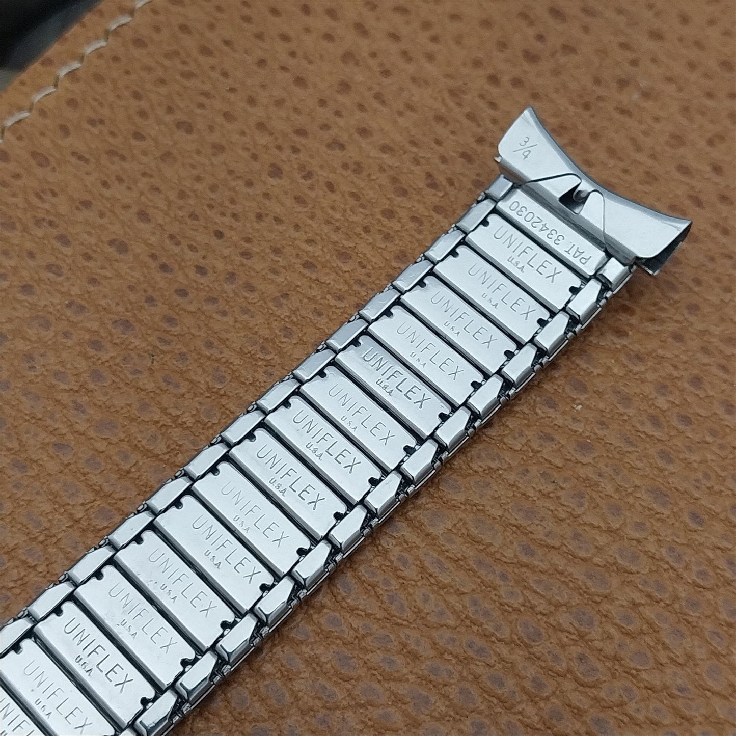 19mm 1960s Stainless Steel Uniflex Classic nos Vintage Watch Band 17.2mm