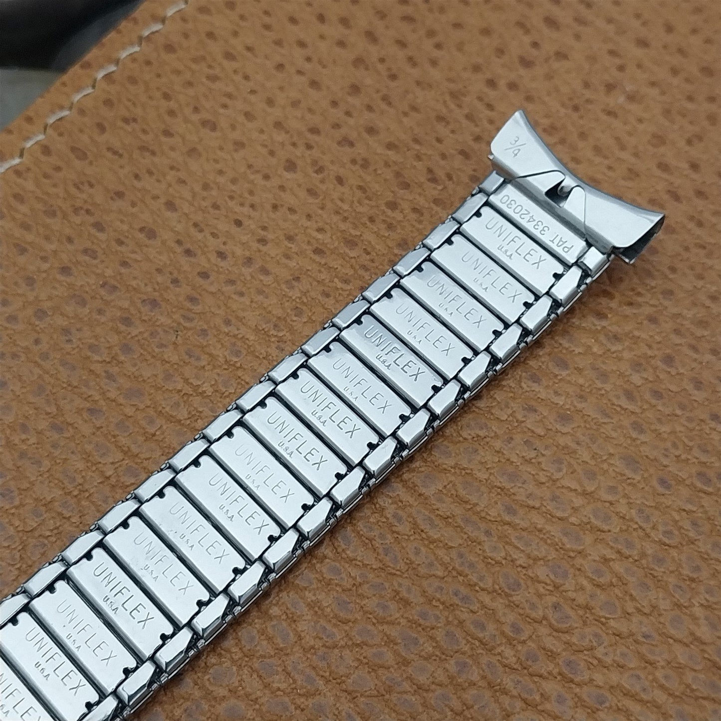 19mm 1960s Stainless Steel Uniflex Classic nos Vintage Watch Band 17.2mm