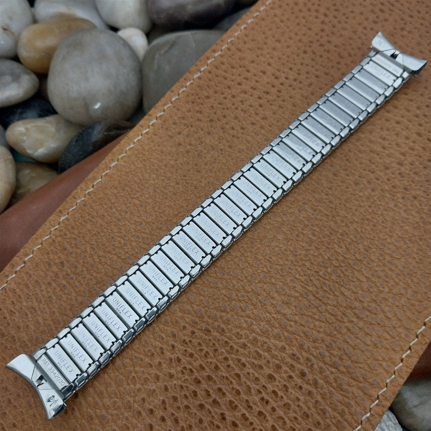 19mm 1960s Stainless Steel Uniflex Classic nos Vintage Watch Band 17.2mm