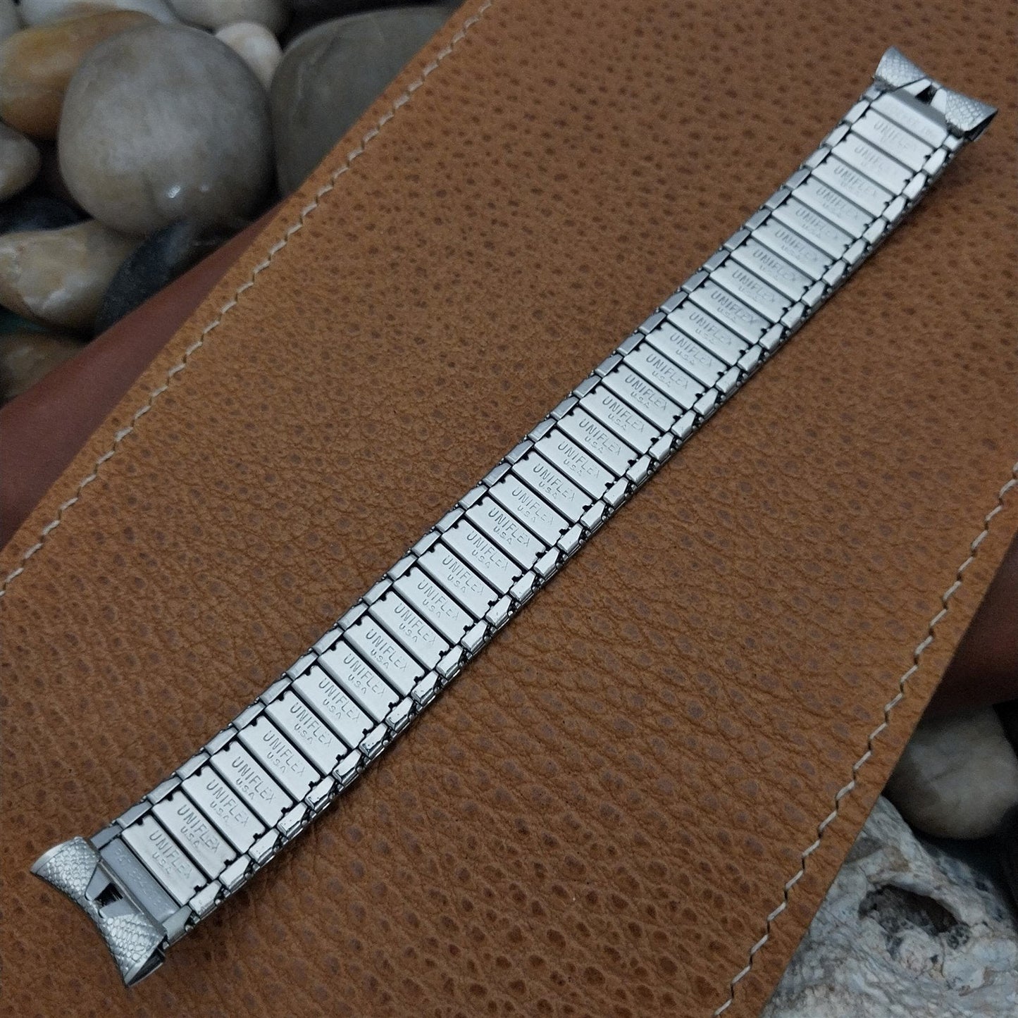 1960s 17.2mm UniFlex USA Stainless Steel Old-Stock Expansion Vintage Watch Band