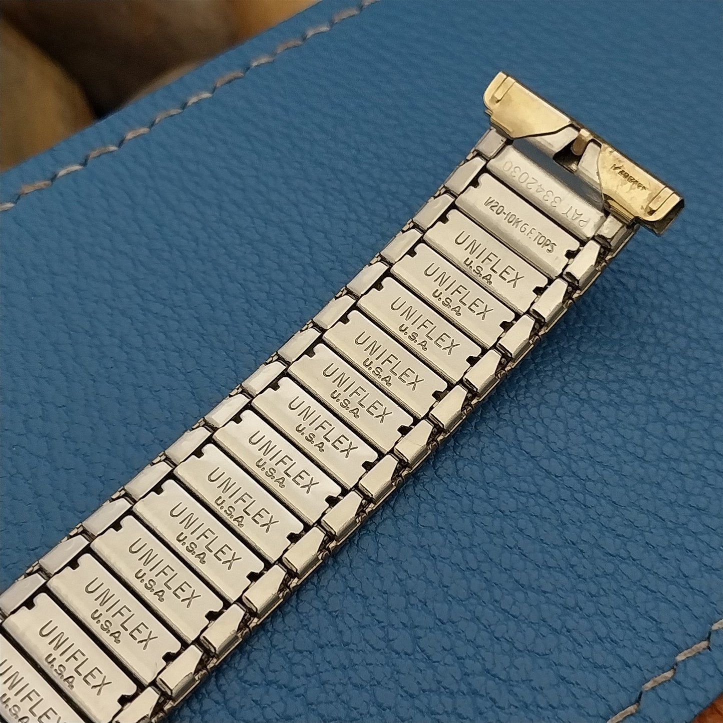 196mm 18mm 19mm 10k Gold-Filled 1960s Vintage Watch Band Uniflex Slim Expansion