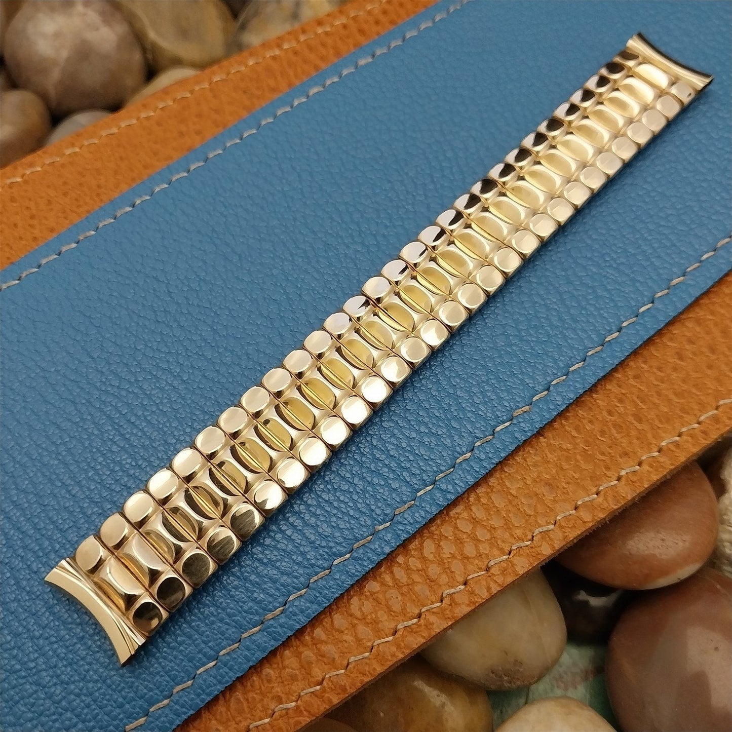 Short 5/8 10k Gold-Filled Expansion nos Bellavance 1950s Vintage Watch Band