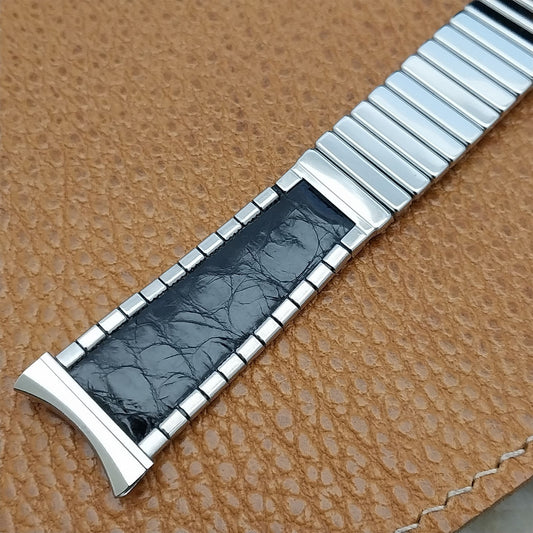 JB Champion USA Stainless Steel & Alligator nos 1950s Vintage Watch Band