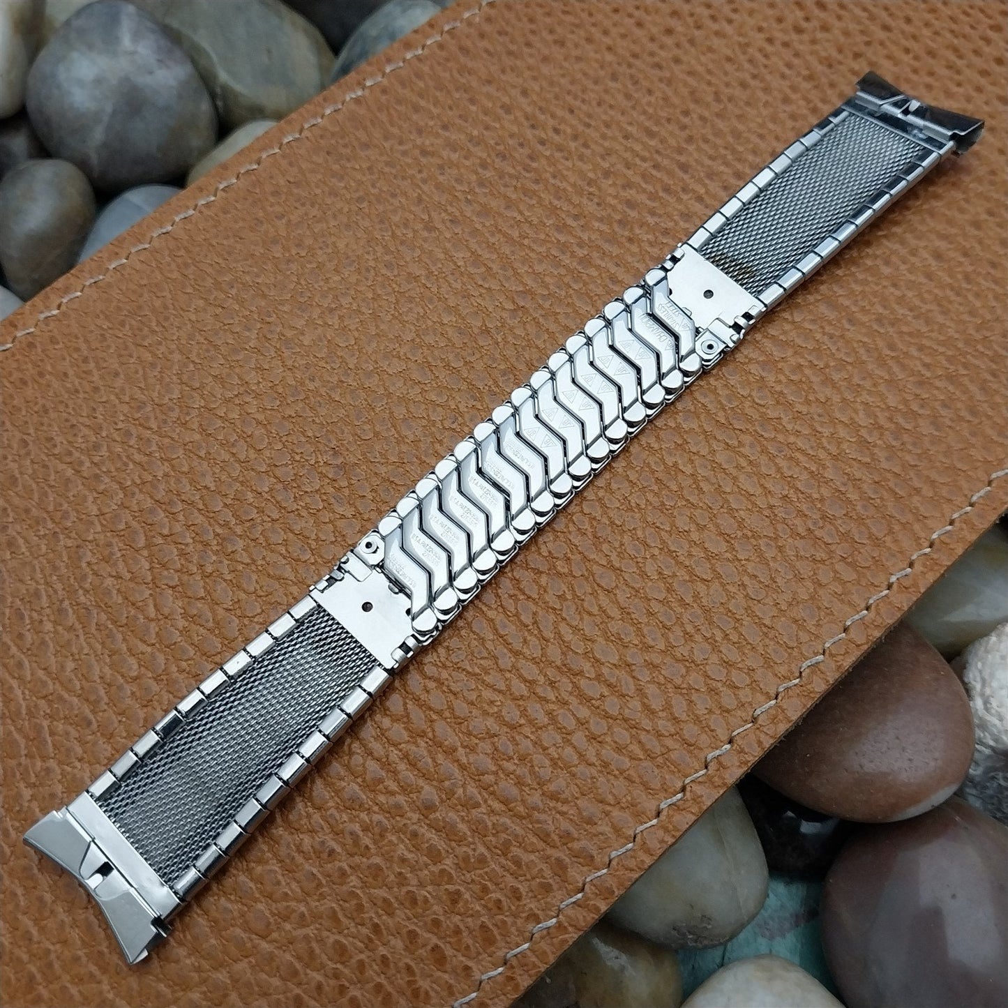 JB Champion USA Stainless Steel & Alligator nos 1950s Vintage Watch Band