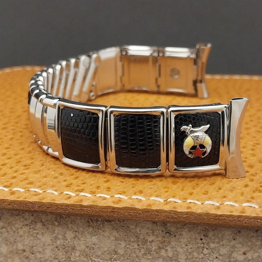 1950s Shriner Stainless Steel & Lizard JB Champion Mason Vintage Watch Band