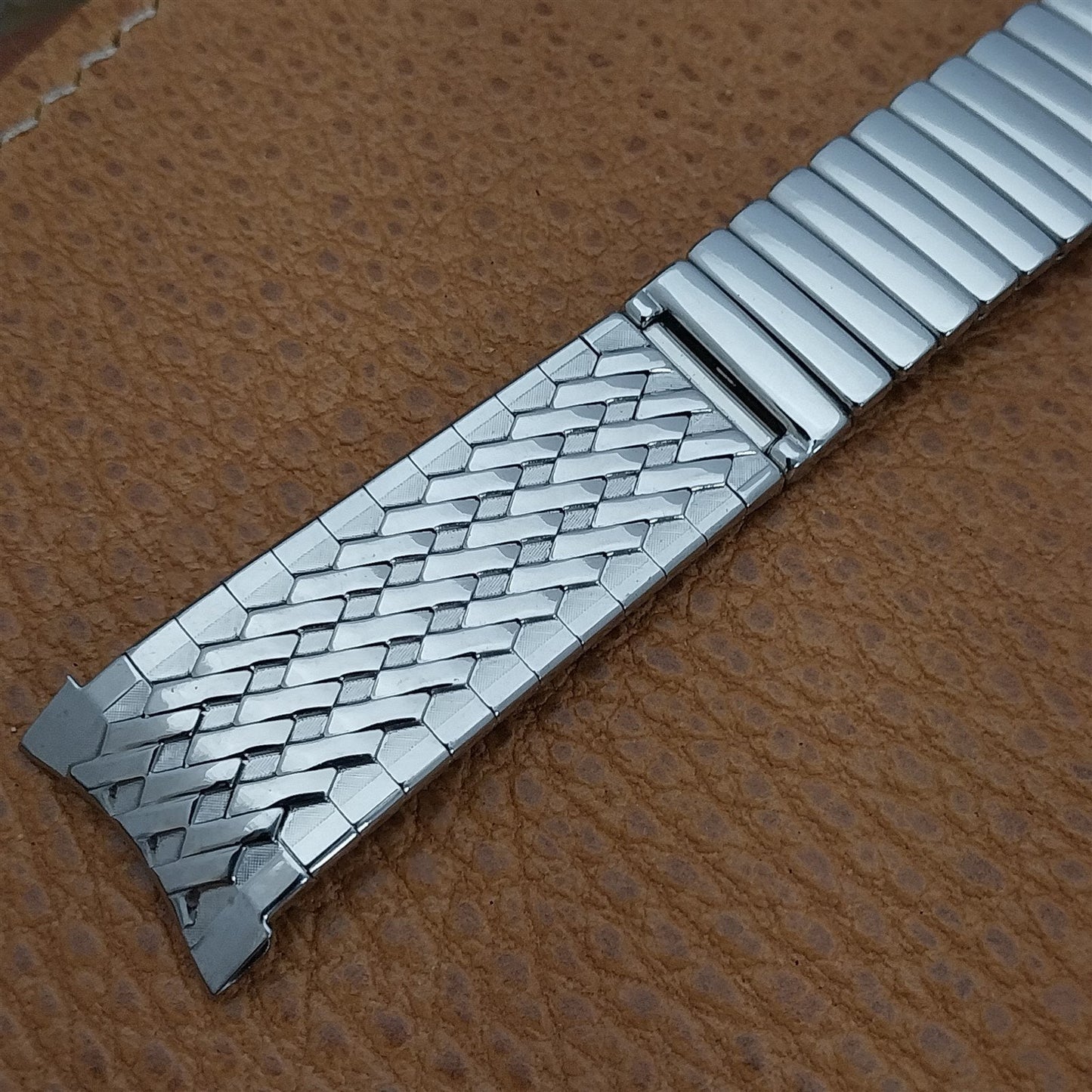 Stainless Steel Basketweave JB Champion 19mm 18mm nos Vintage Watch Band