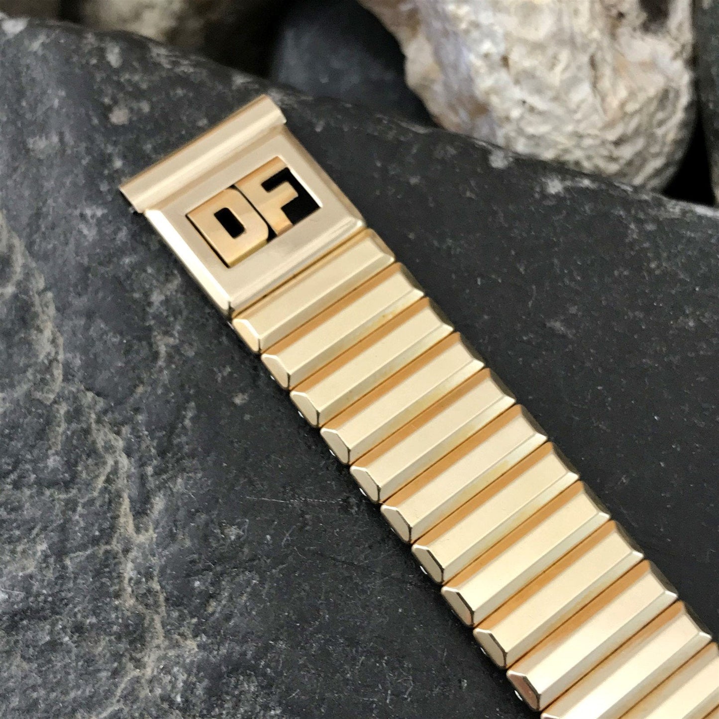 5/8" 1950s Gold Fill Kreisler Signet Initial Personalized Vintage Watch Band