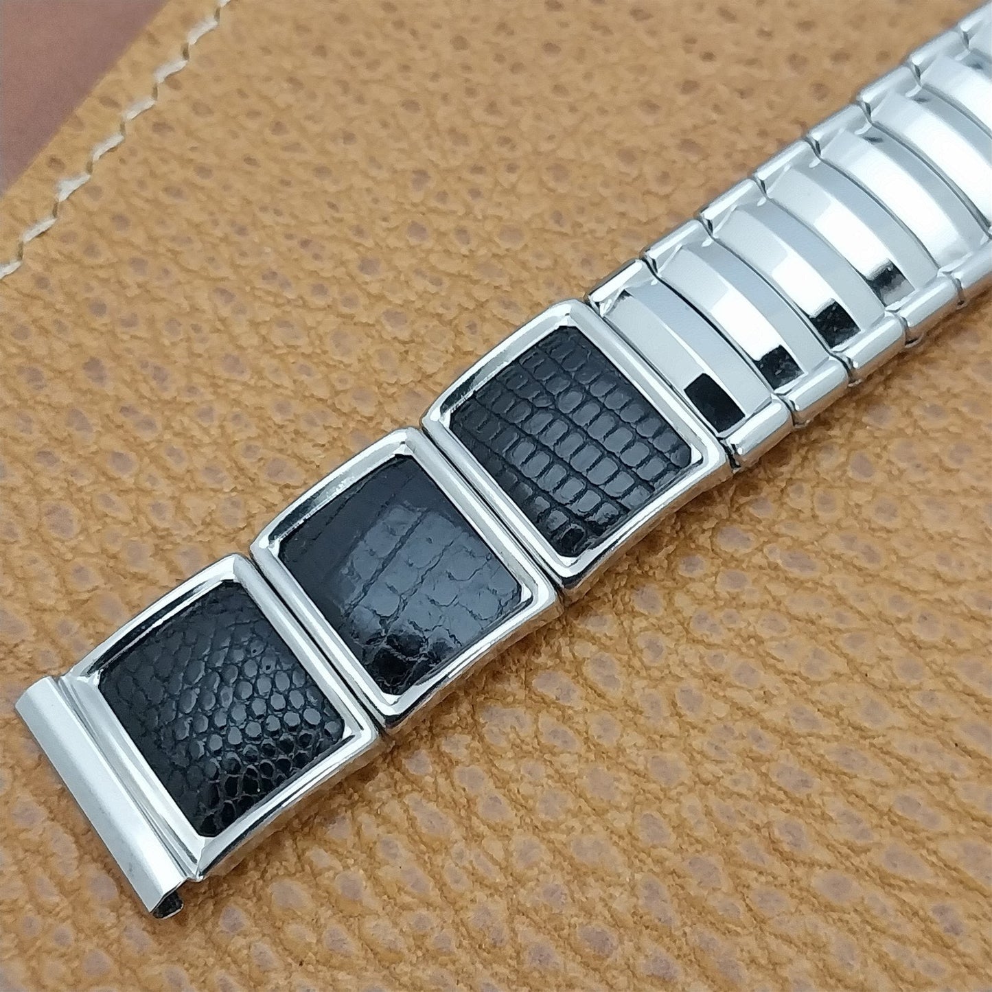 5/8" JB Champion Classic Stainless Steel & Lizard 1950s Vintage Watch Band