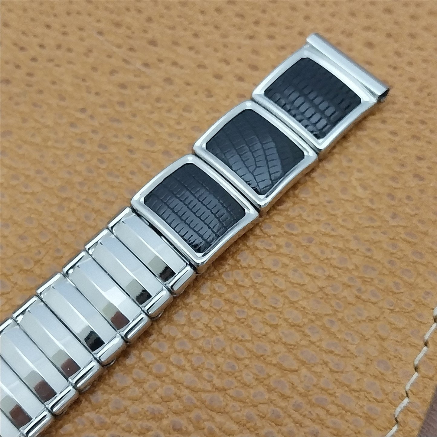 5/8" JB Champion Classic Stainless Steel & Lizard 1950s Vintage Watch Band