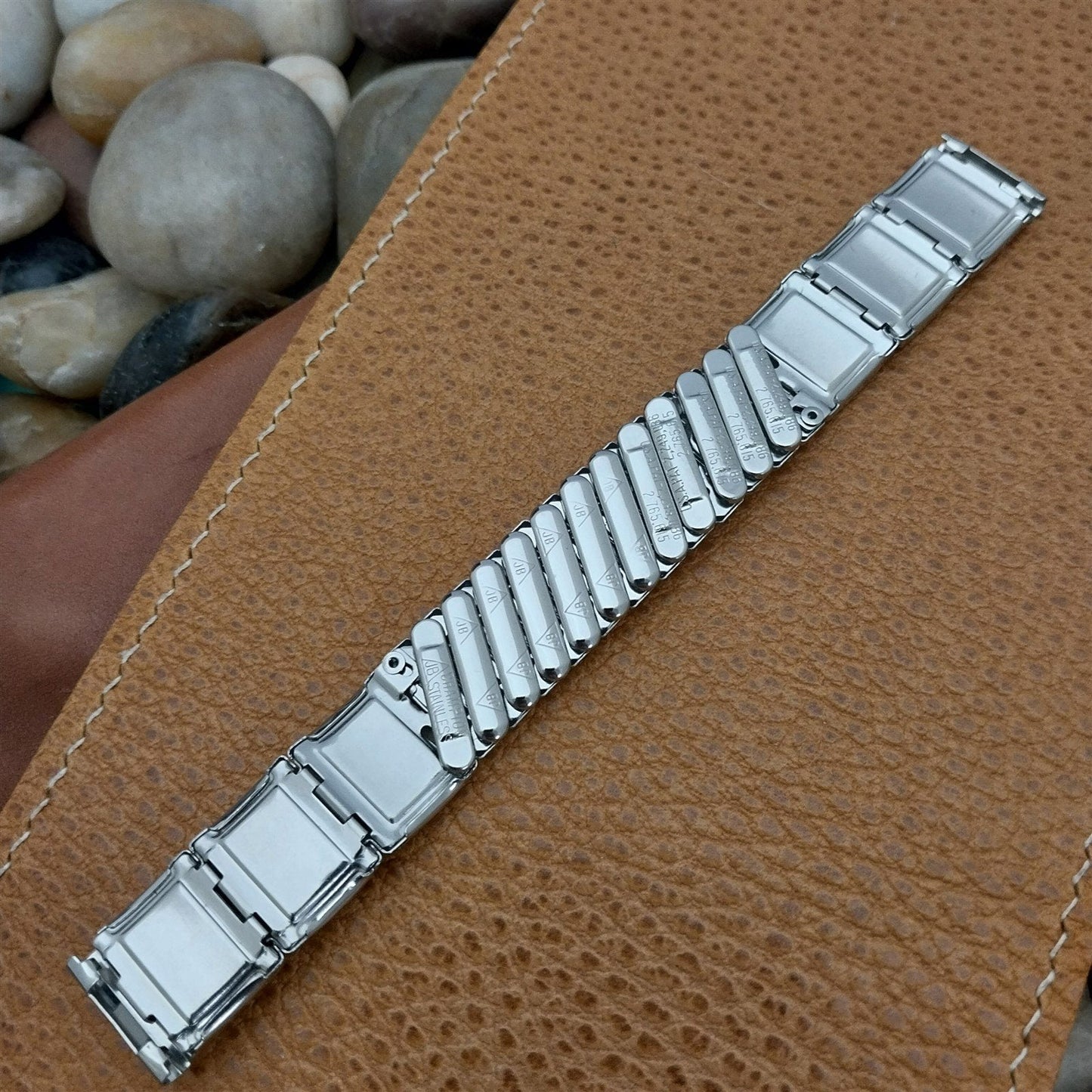 5/8" JB Champion Classic Stainless Steel & Lizard 1950s Vintage Watch Band