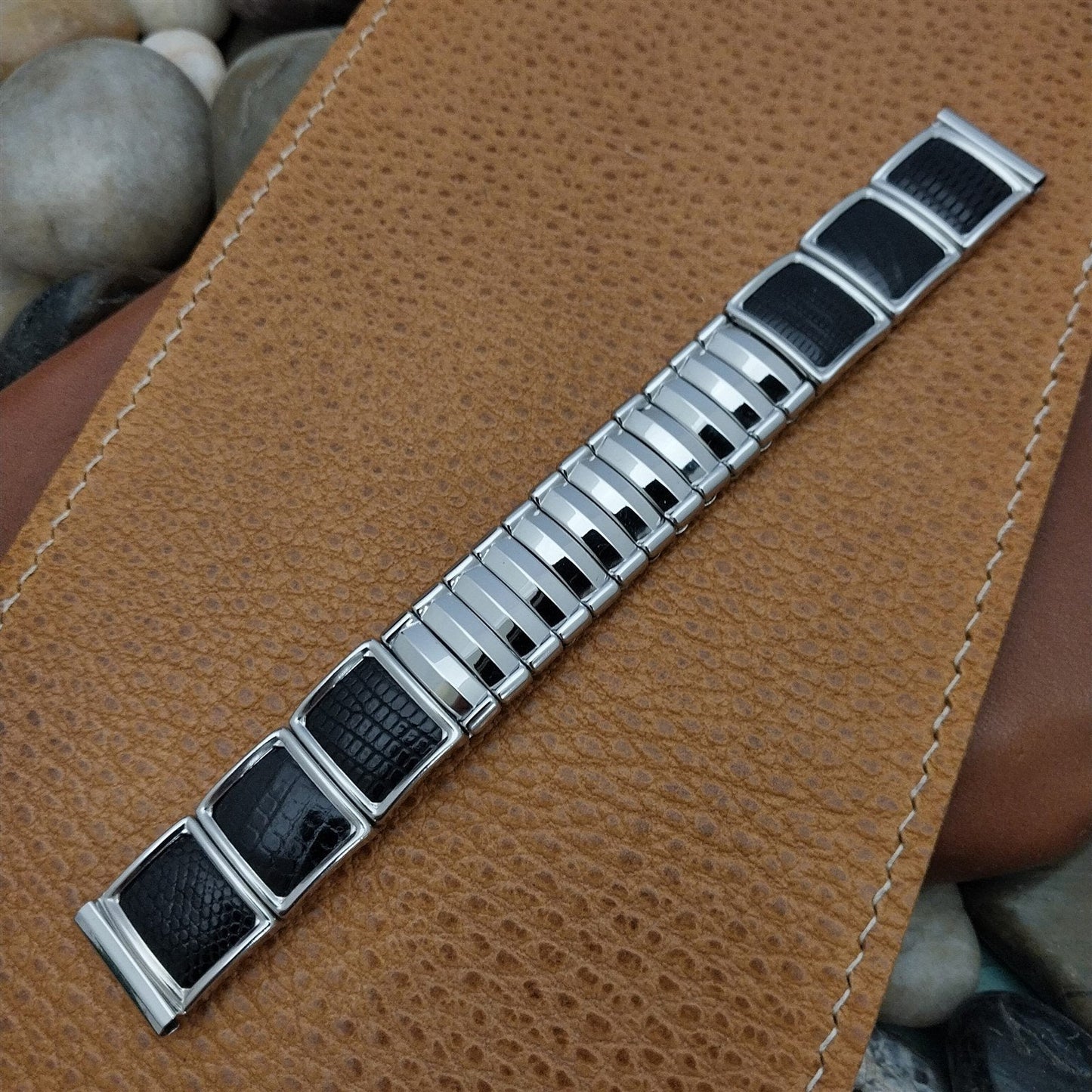 5/8" JB Champion Classic Stainless Steel & Lizard 1950s Vintage Watch Band