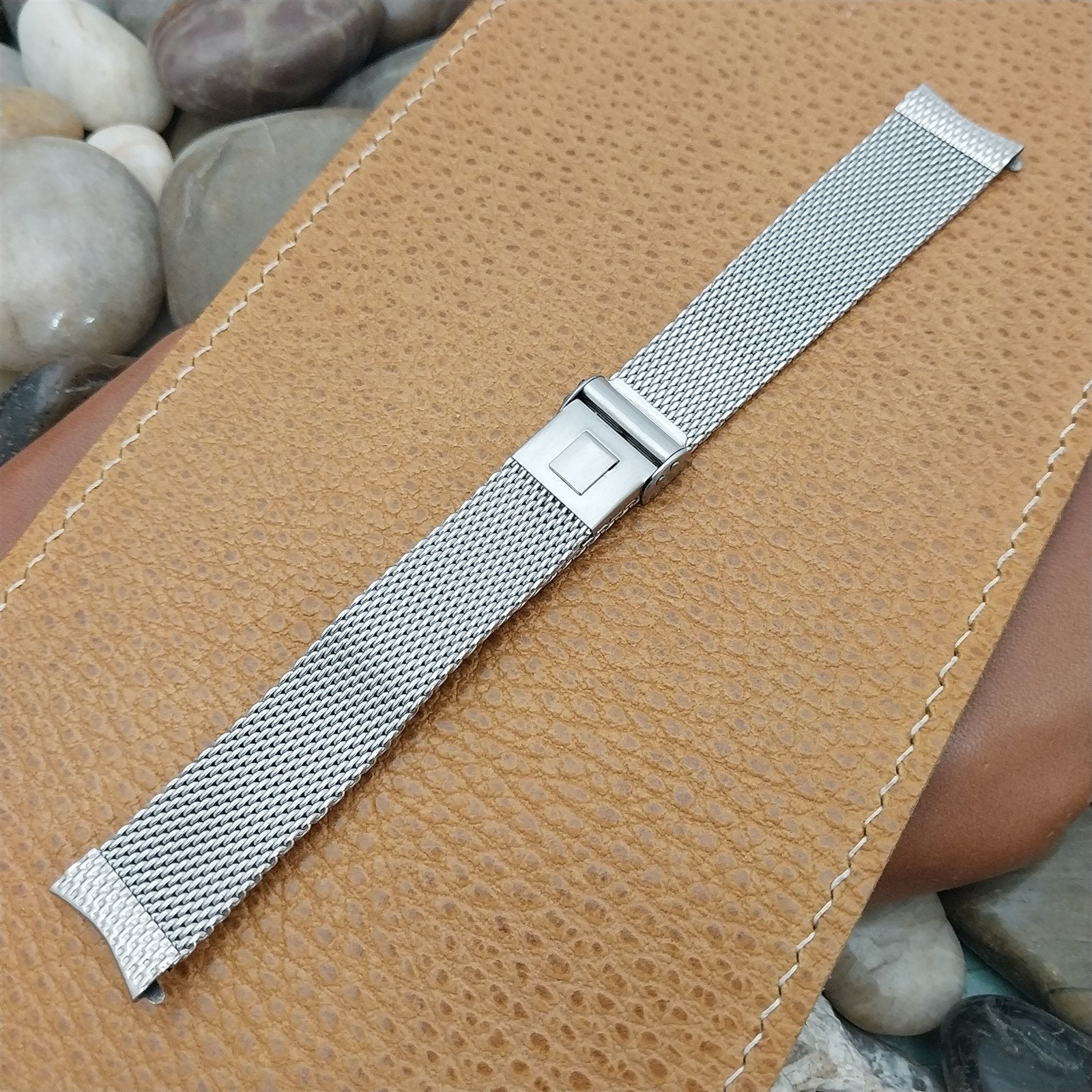 17.2mm Stainless Steel Mesh 1960s JB Champion USA Unused nos Vintage Watch Band