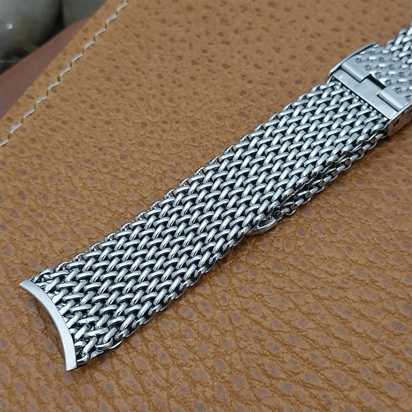 17.2mm Stainless Steel Mesh JB Champion USA nos 1960s Vintage Watch Band