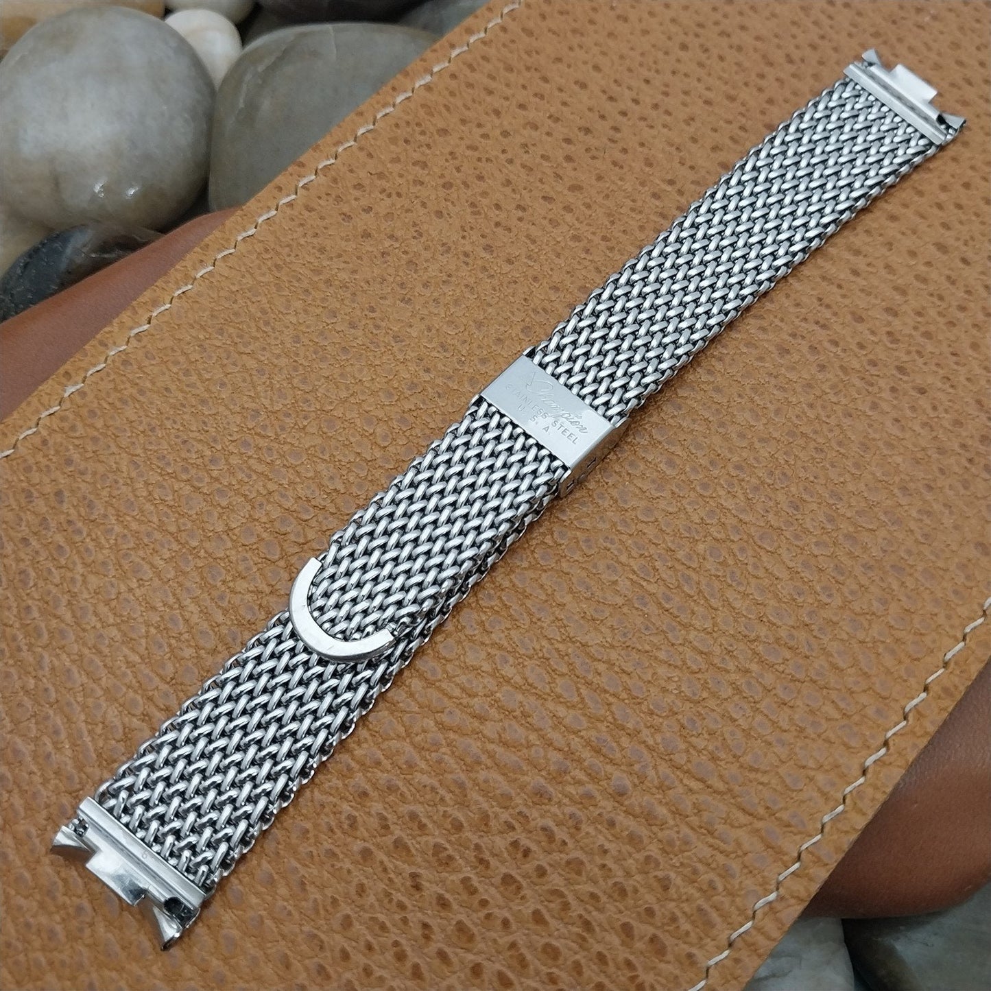 17.2mm Stainless Steel Mesh JB Champion USA nos 1960s Vintage Watch Band