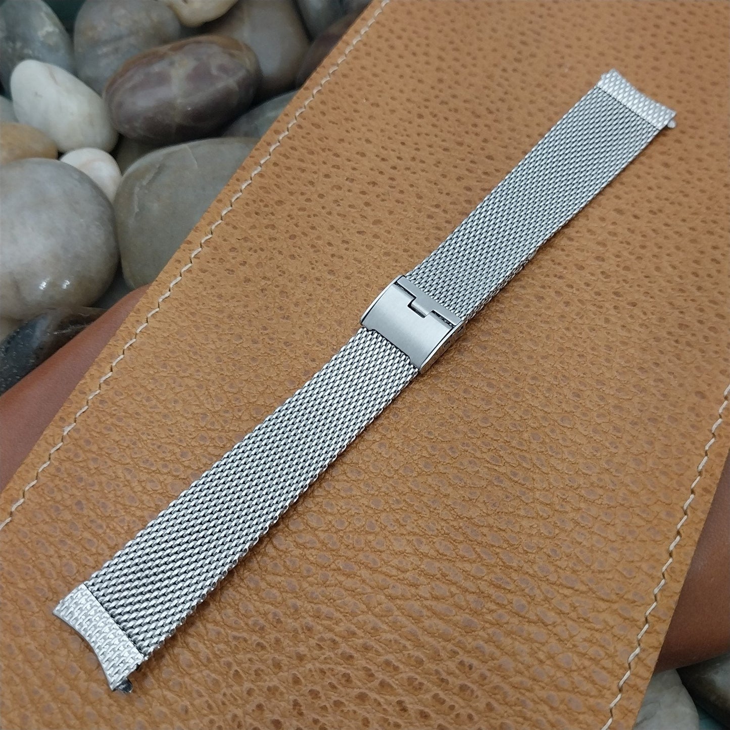 17.2mm Stainless Steel Mesh Gemex USA nos 1960s Vintage Watch Band