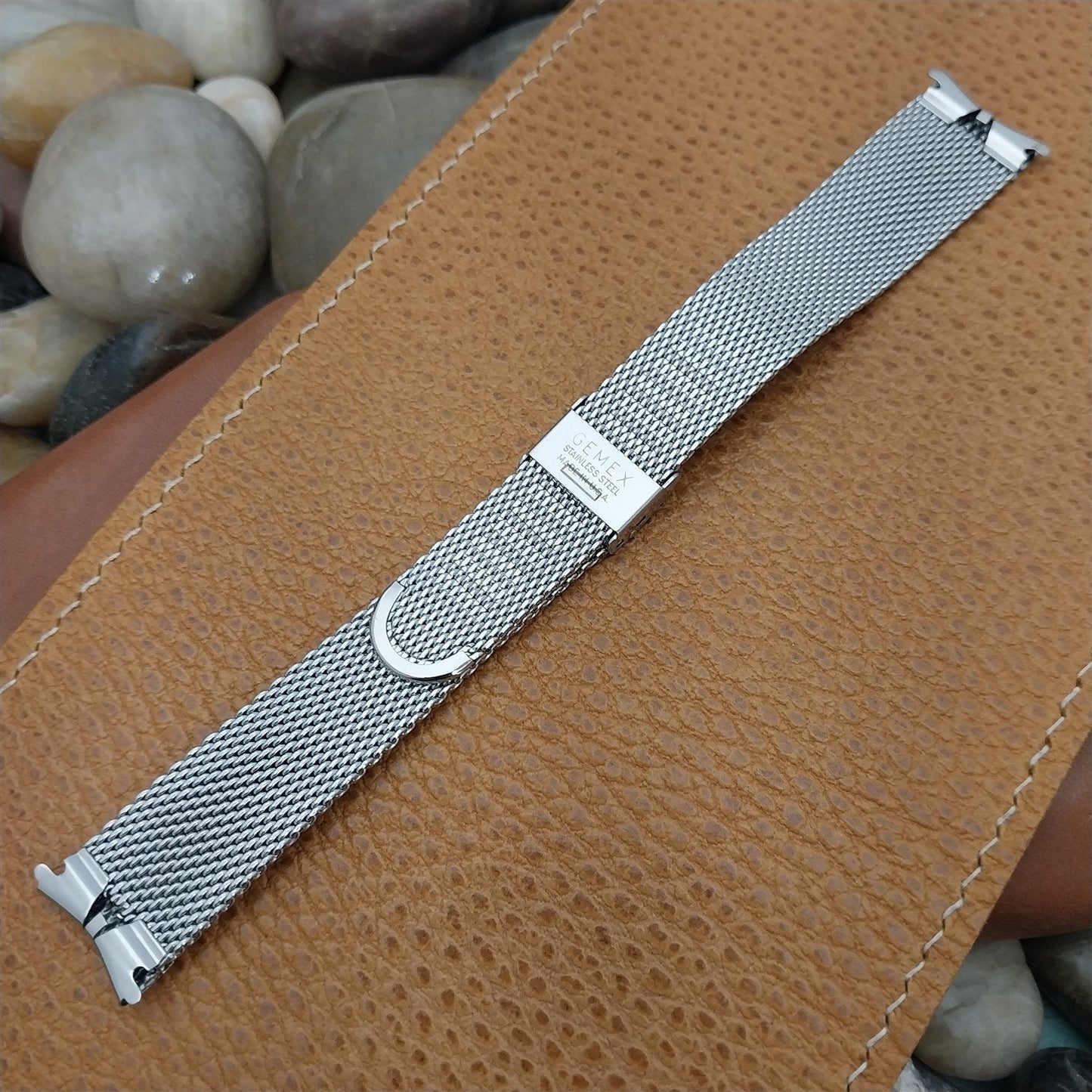 17.2mm Stainless Steel Mesh Gemex USA nos 1960s Vintage Watch Band