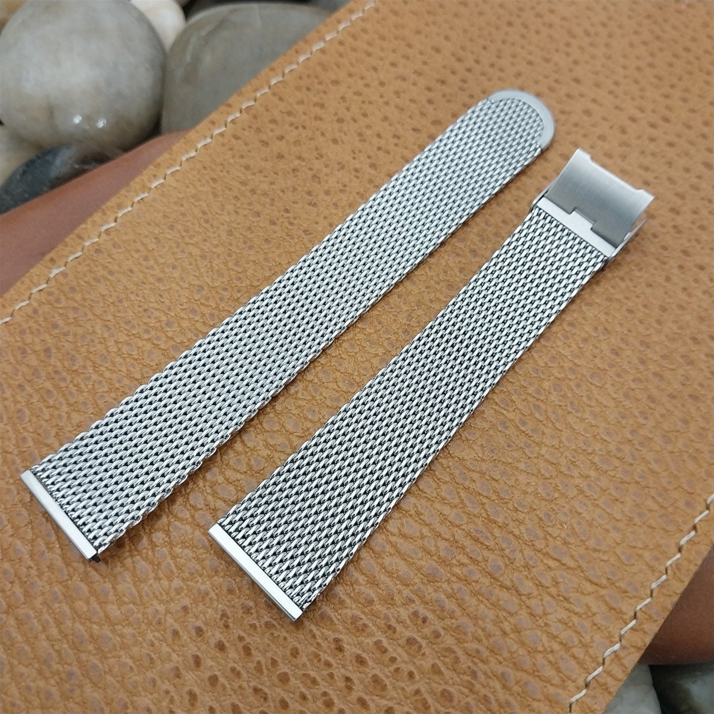 17.2mm JB Champion Stainless Steel Mesh nos 1960s Vintage Watch Band