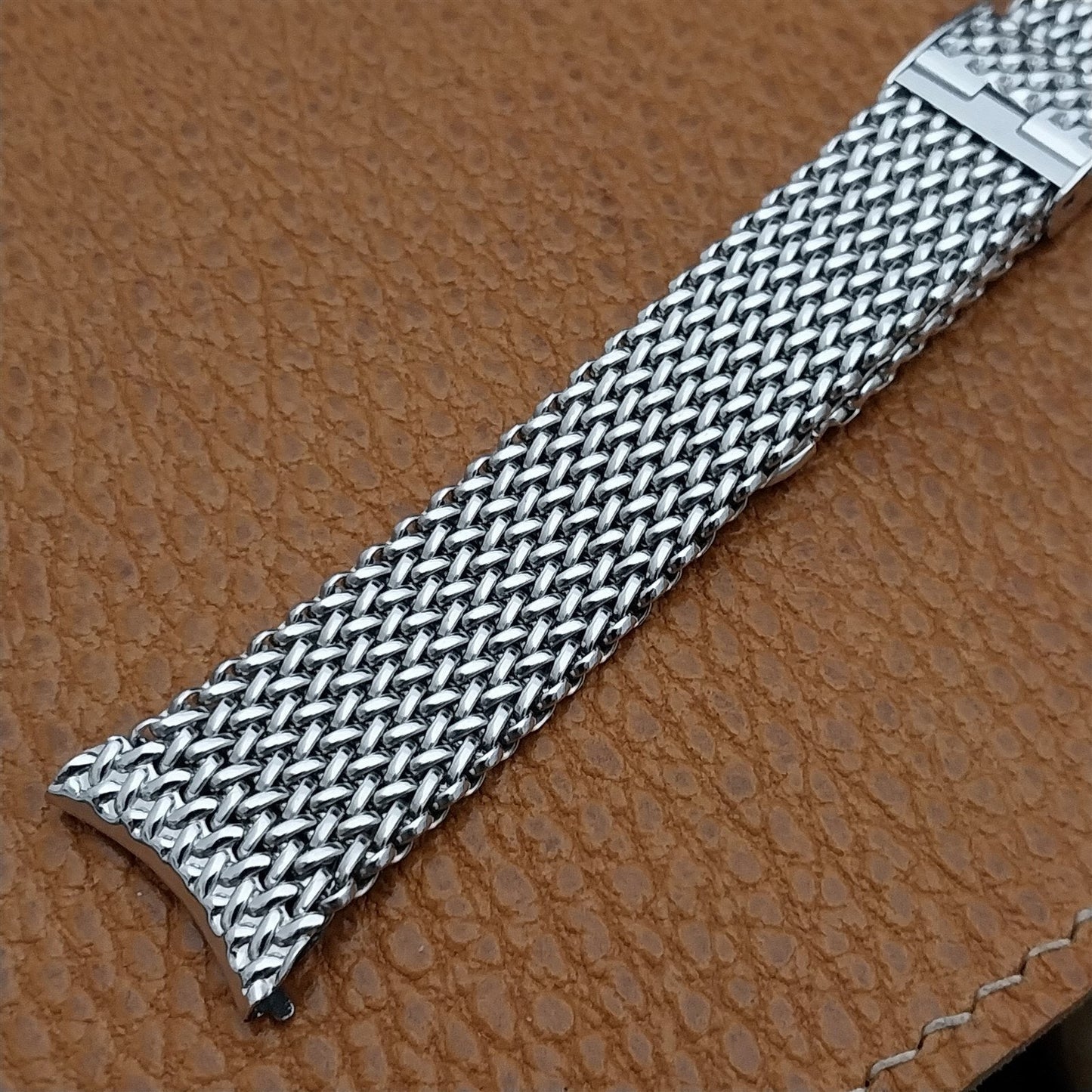 19mm Stainless Steel Mesh 1960s JB Champion USA Unused nos Vintage Watch Band