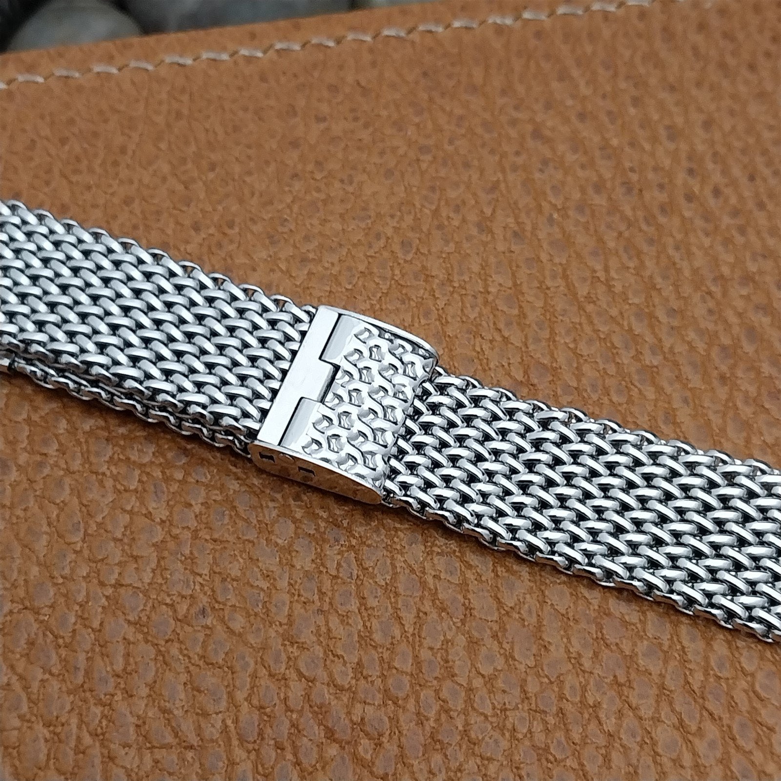 19mm Stainless Steel Mesh 1960s JB Champion USA Unused nos Vintage Watch Band